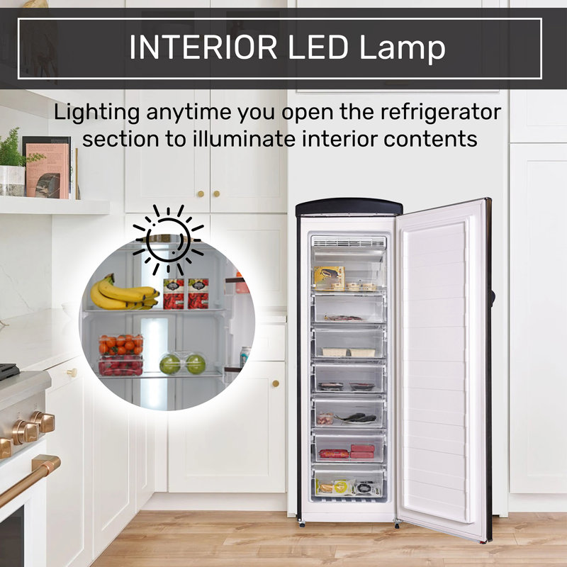 Equator Conserv 8.3 cu. ft. Black Classic Retro Upright Freezer 11 cu